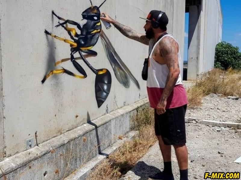 Страшно реалистичные 3D-рисунки на стенах от художника Odeith